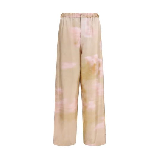 Multicolor Silk Casual Pants
