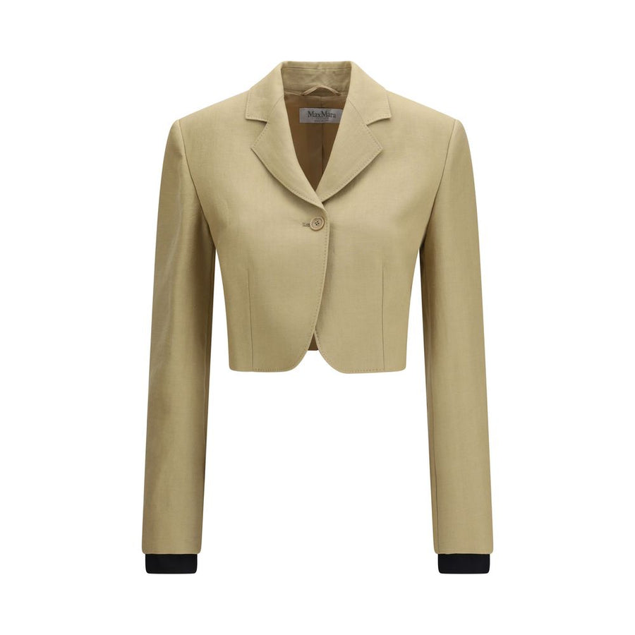 Beige Linen Denim Jacket