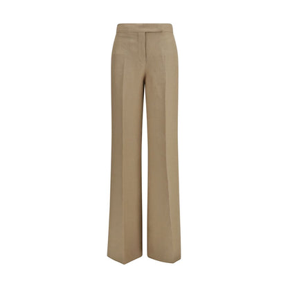 Beige Linen Casual Pants