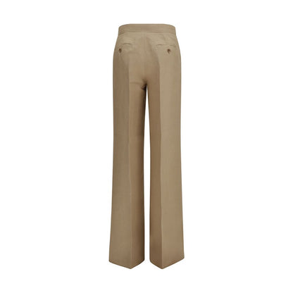Beige Linen Casual Pants