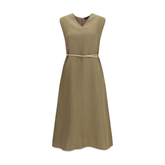 Bicolor Viscose Long Dress