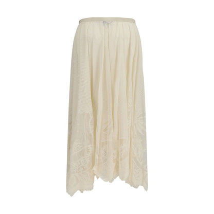 Beige Cotton Long Skirt