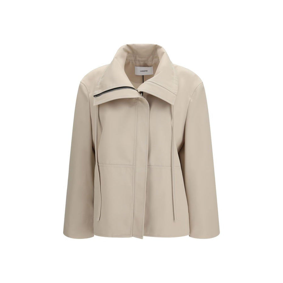 Beige Polyester Full-Length Jacket