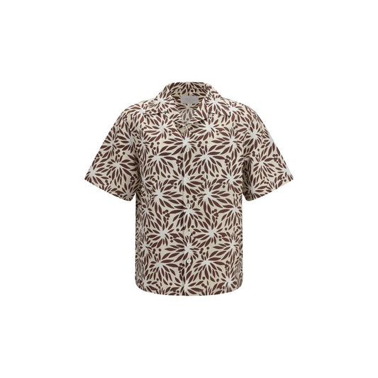 Brown Cotton Pattern Shirt