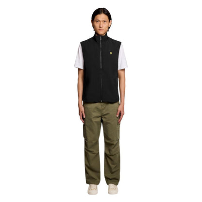 Black Polyester Sleeveless Jacket