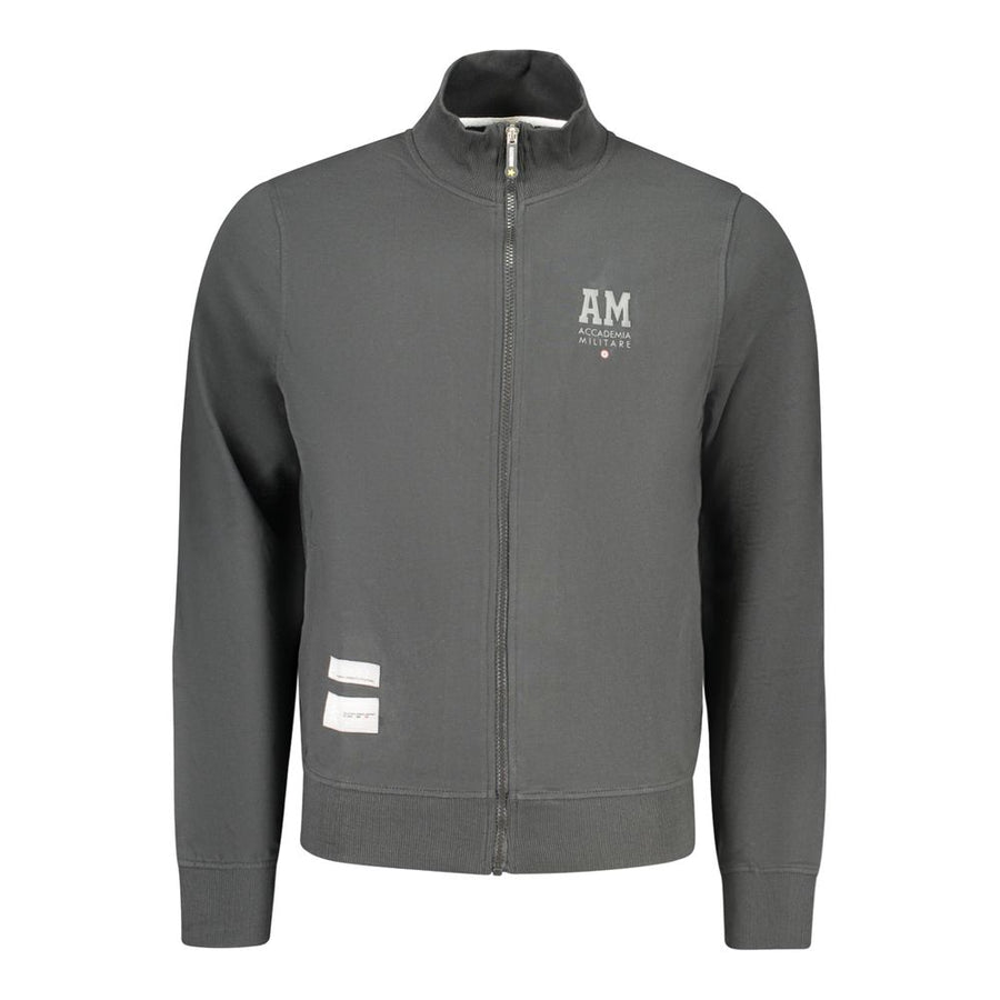 Black Cotton Men Sweatshirt