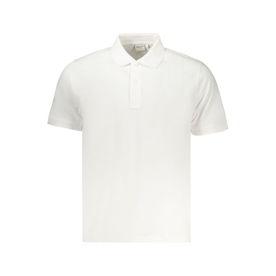 White Cotton Men Polo Shirt