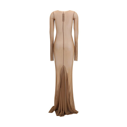 Brown Polyamide Casual Dress