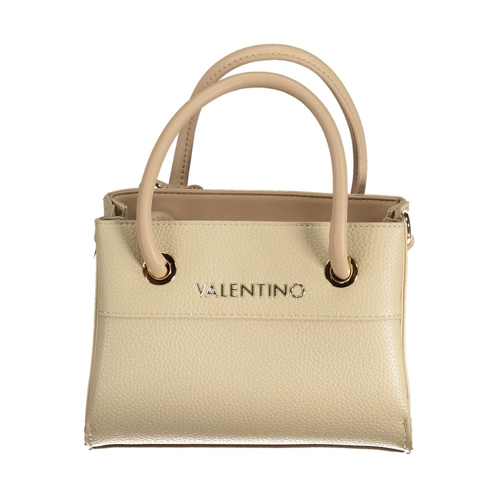 Beige Polyurethane Women Handbag