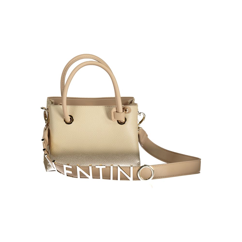 Beige Polyurethane Women Handbag