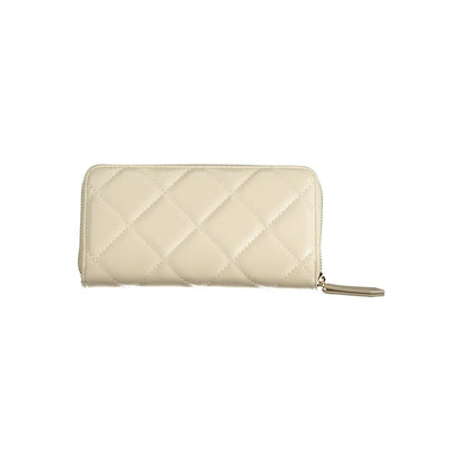 Beige Polyurethane Women Wallet