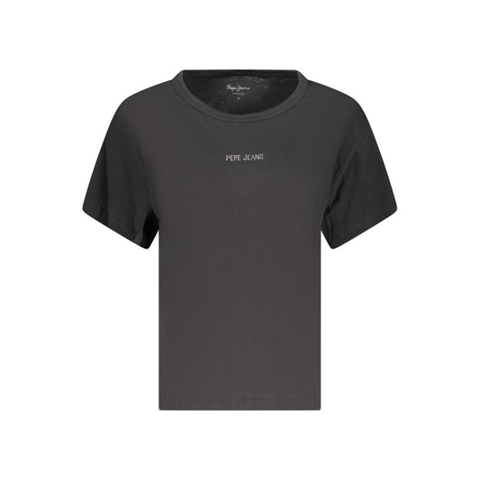 Black Cotton Women T-Shirt
