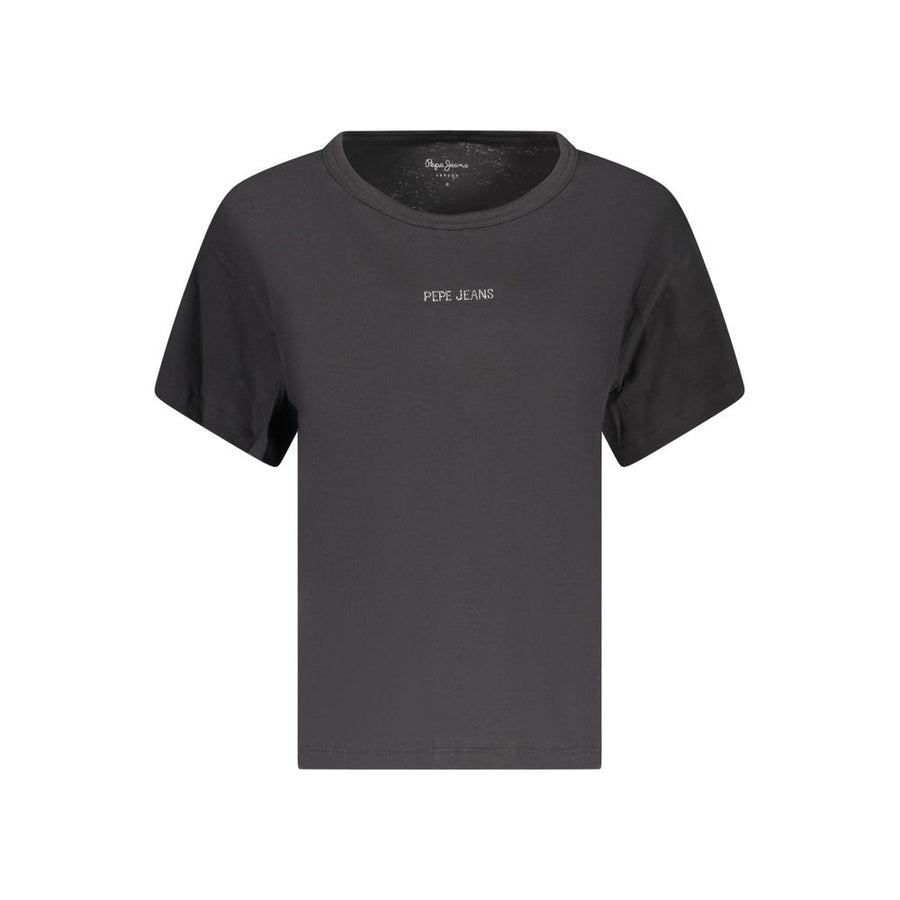 Black Cotton Women T-Shirt