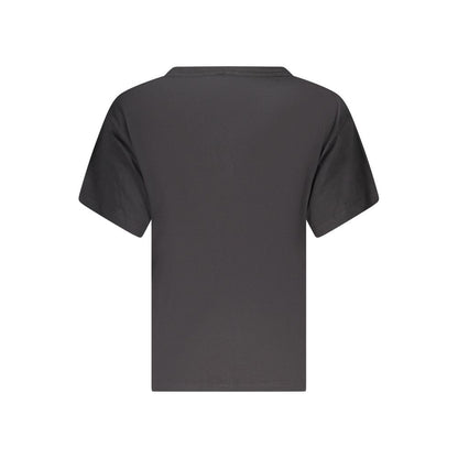 Black Cotton Women T-Shirt