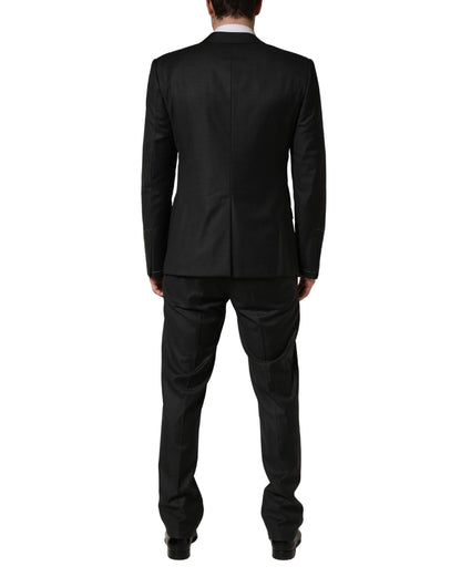 Black Wool Slim Fit Formal 3 Piece Men Suit
