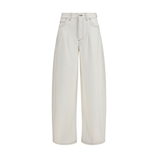 White Cotton High-Waisted Jean