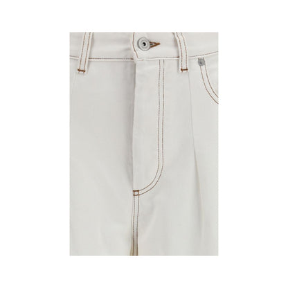 White Cotton High-Waisted Jean