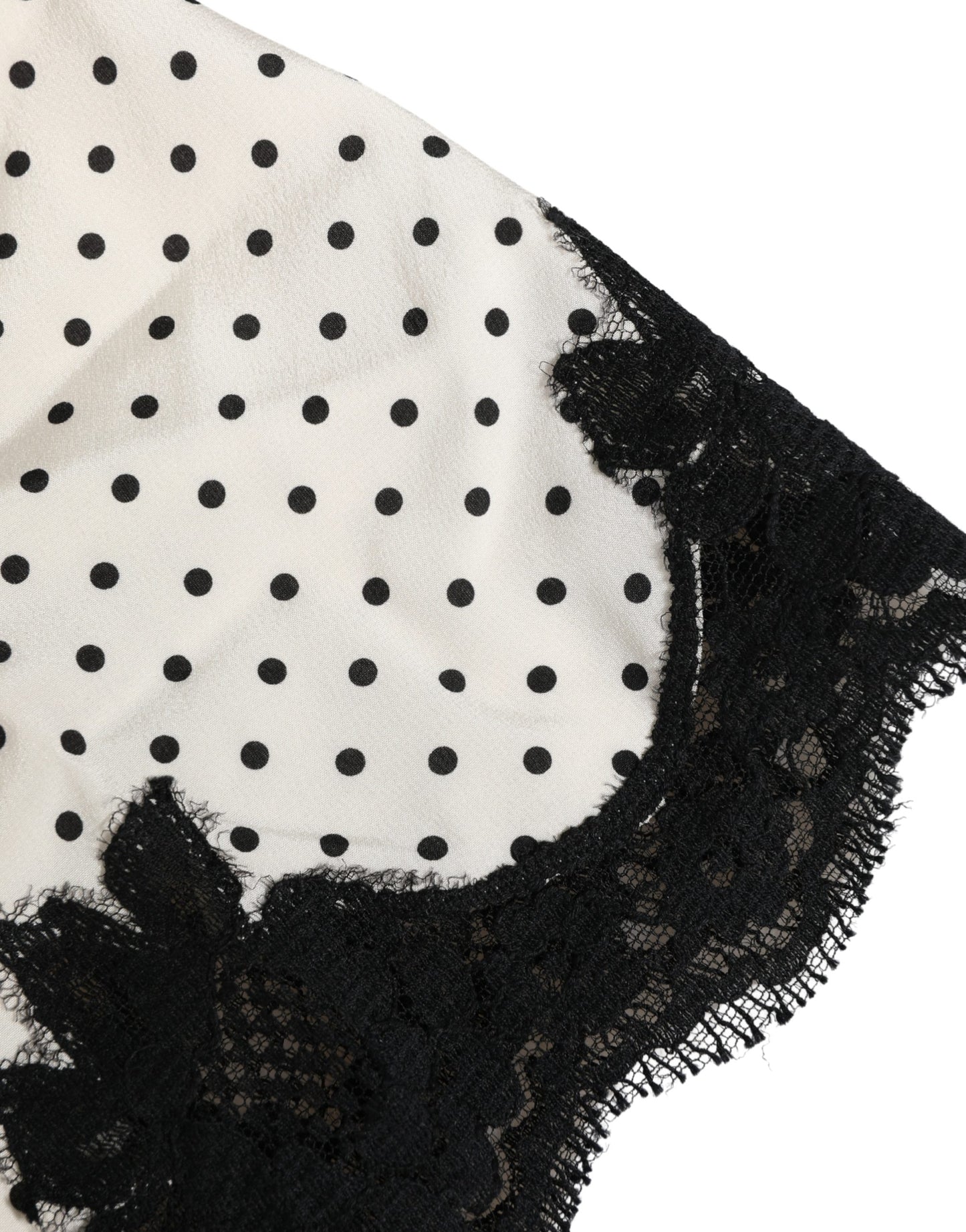 White Polka Dot Lace-Trimmed Camisole Top Underwear