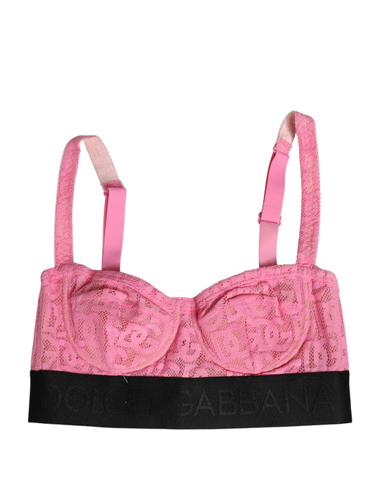 Pink Semi-Pad Underwire Balconette Bra Underwear