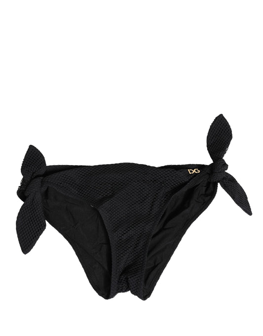 Swimwear Black Side-Tie Bikini Bottom DG Logo