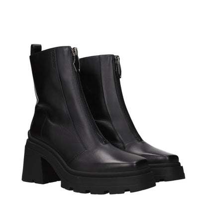 Black Leather Ankle Boots