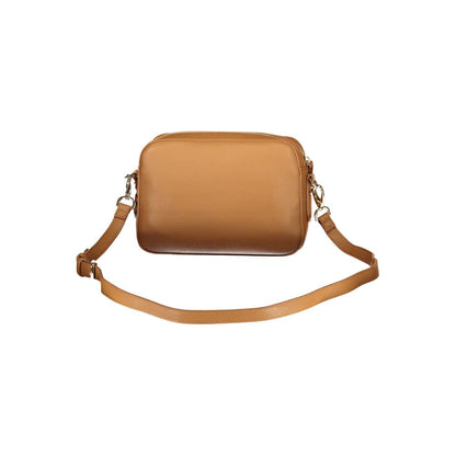 Brown Polyurethane Women Bag