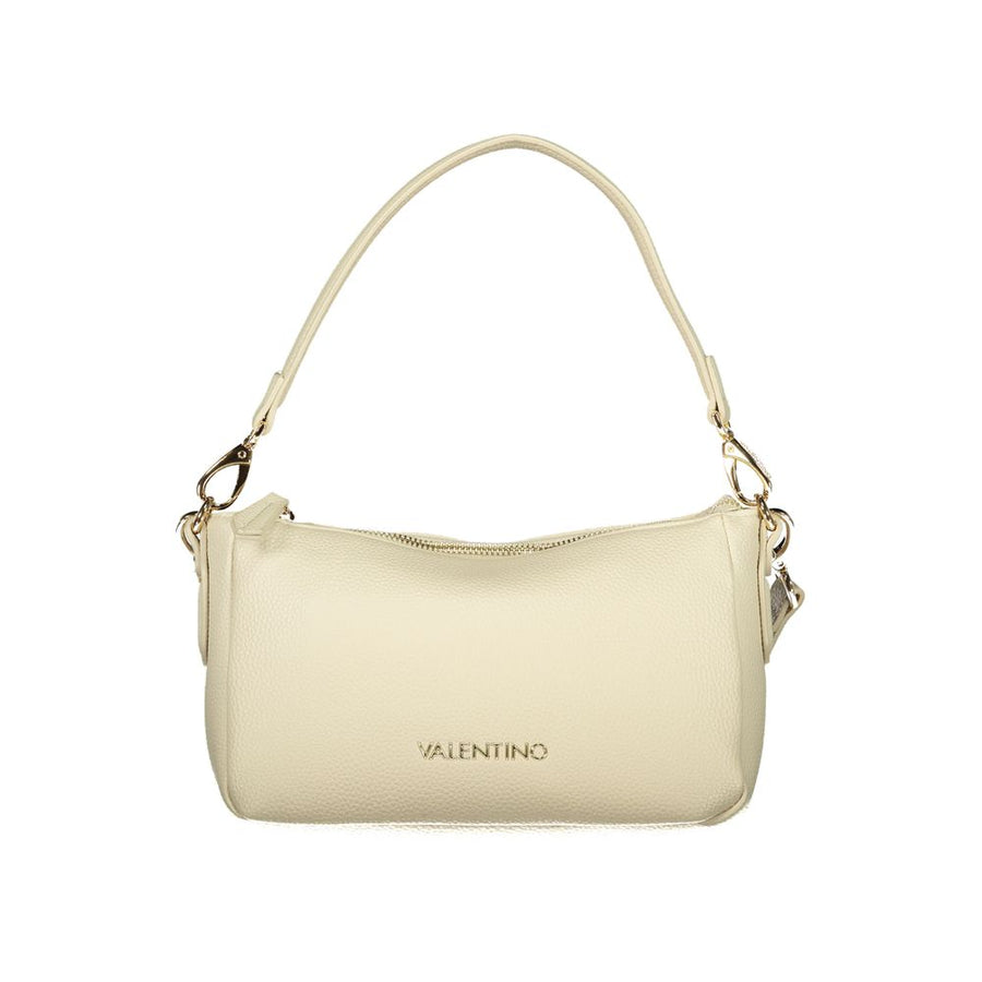 Beige Polyurethane Women's Bag with Shoulder Strap
