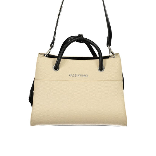 Beige Polyurethane Women Bag
