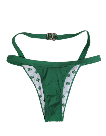 Green Logo Plaque Nylon Brief Panty Underwear