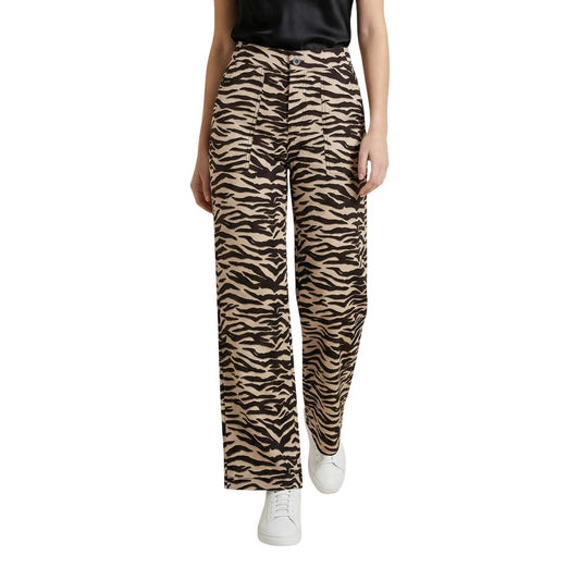 Brown Viscose Casual Pants