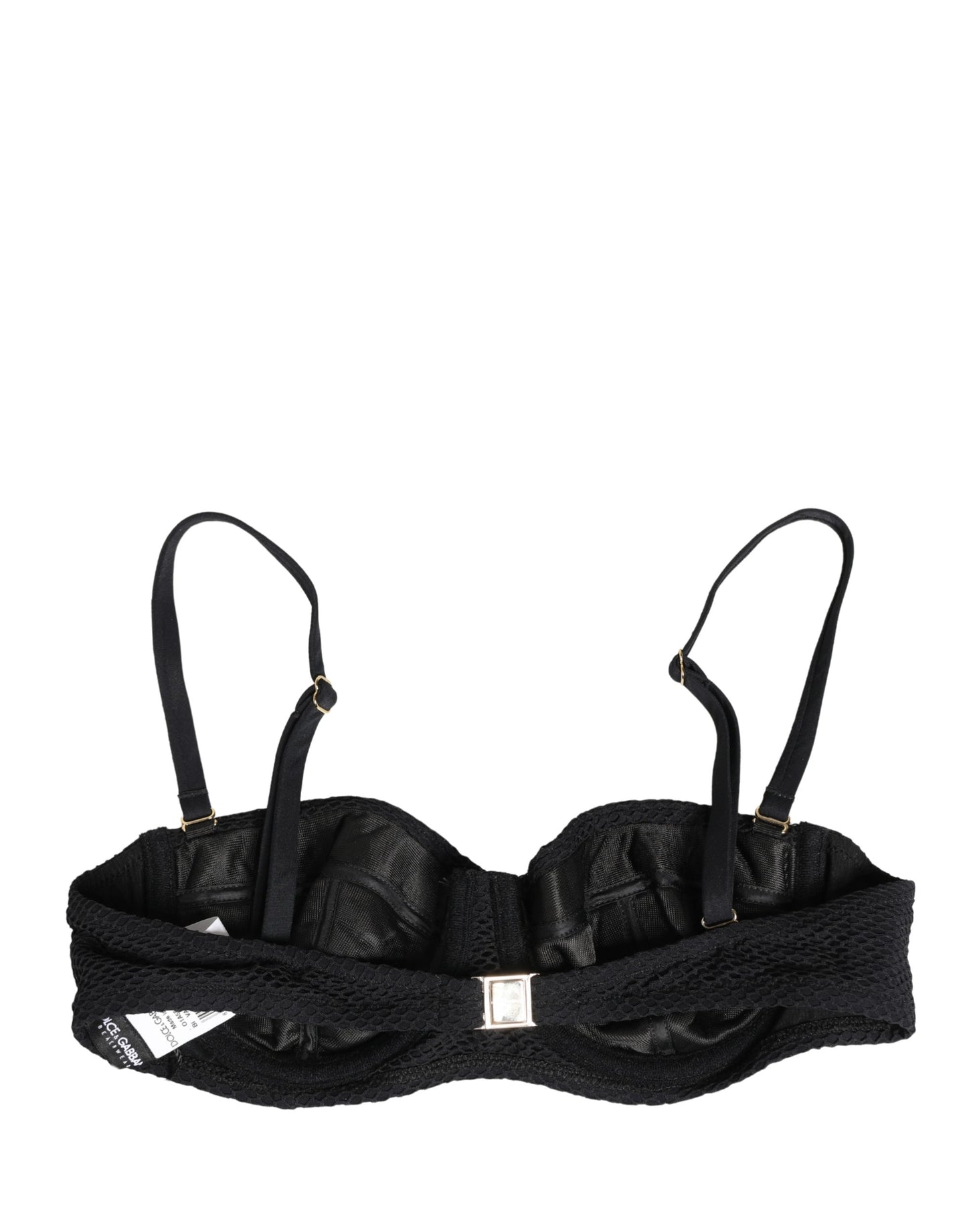 Black Nylon Padded Balconnet Brassiere Underwear