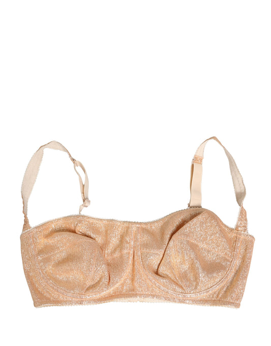 Beige Semi-Pad Underwire Balconette Bra Underwear