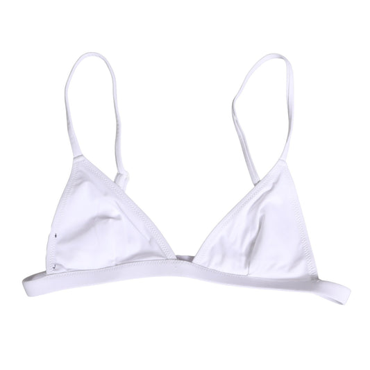 White Nylon Triangle Beachwear Bikini Top Swimwear