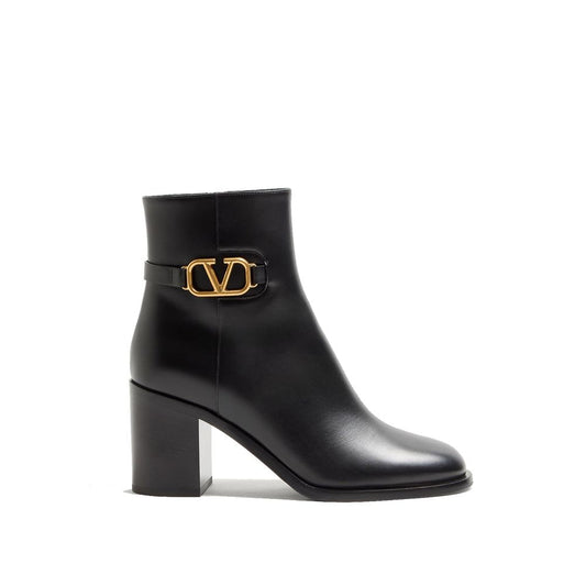 Black Calfskin Ankle Boots