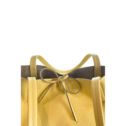 Yellow Leather Women Shoulder Bag