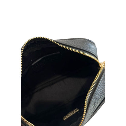 Black Cowhide Leather Women Crossbody