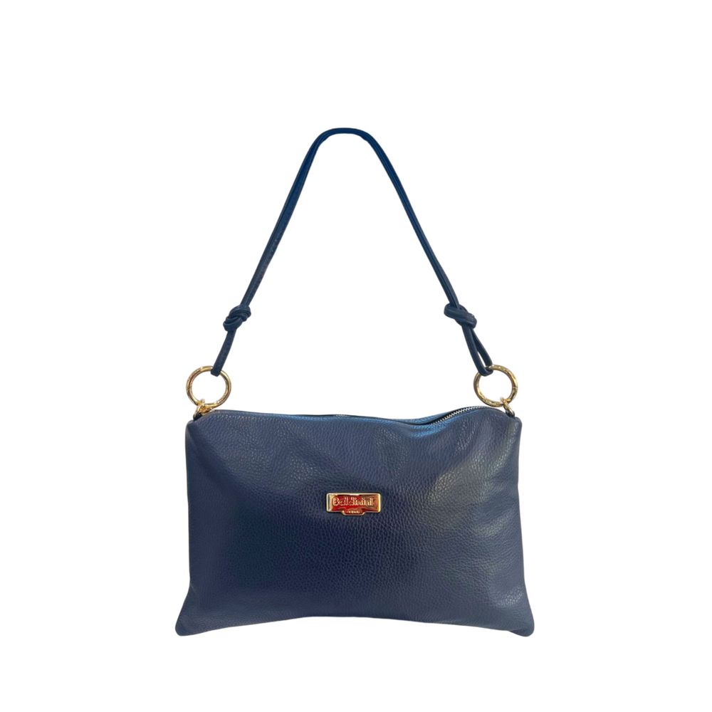 Blue Cowhide Clutch Bag