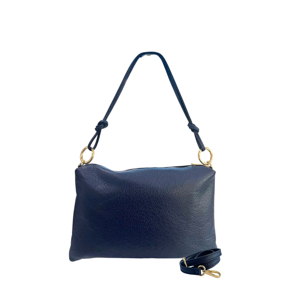 Blue Cowhide Clutch Bag