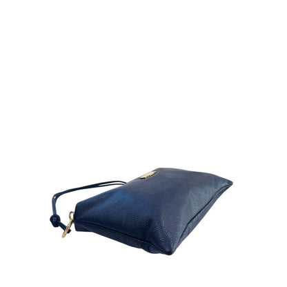 Blue Cowhide Clutch Bag