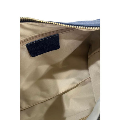 Blue Cowhide Clutch Bag