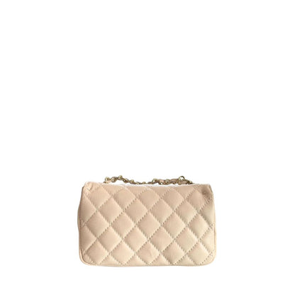 Beige Leather Women Bag