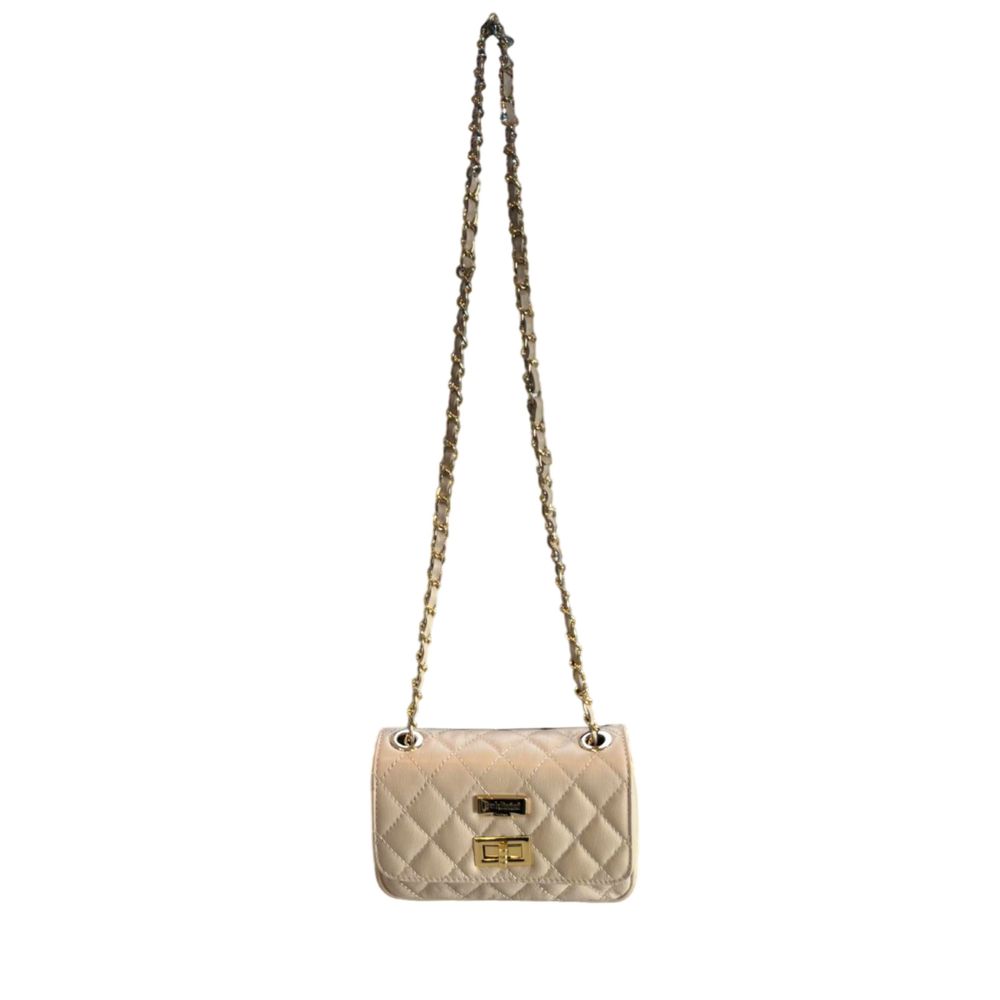 Beige Leather Women Bag