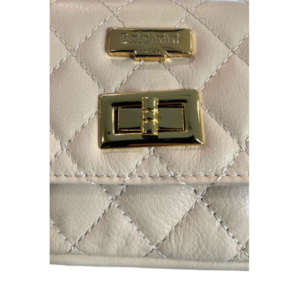 Beige Leather Women Bag