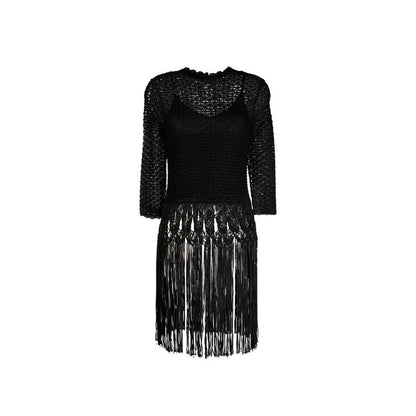 Black Viscose Casual Dress