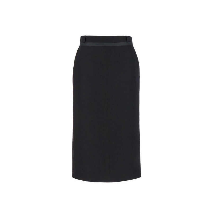 Black Virgin Wool Long Skirt