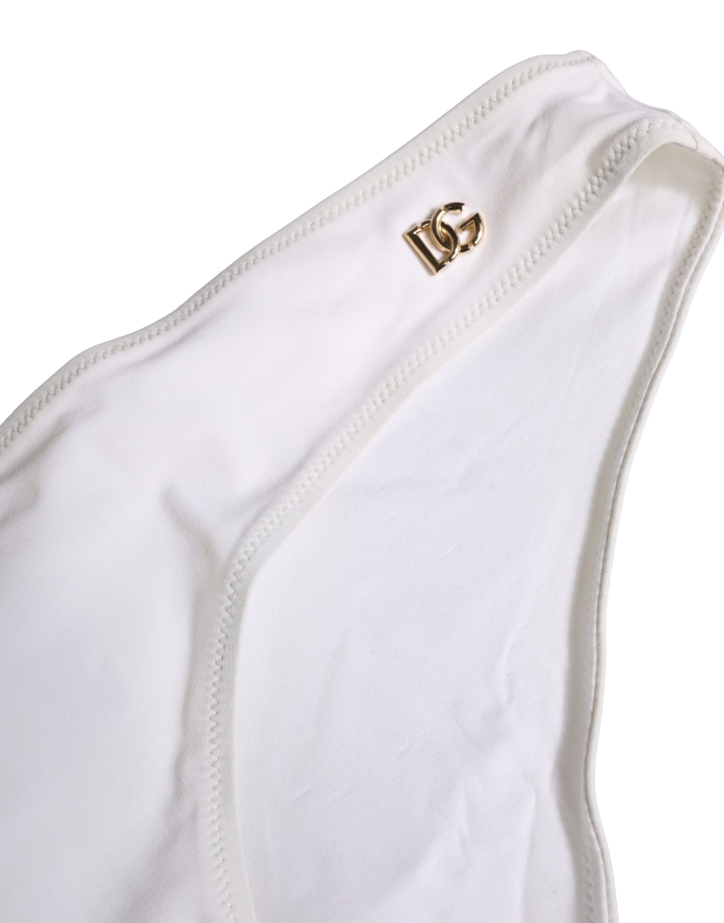 White DG Logo Plaque Bikini Bottom Underwear