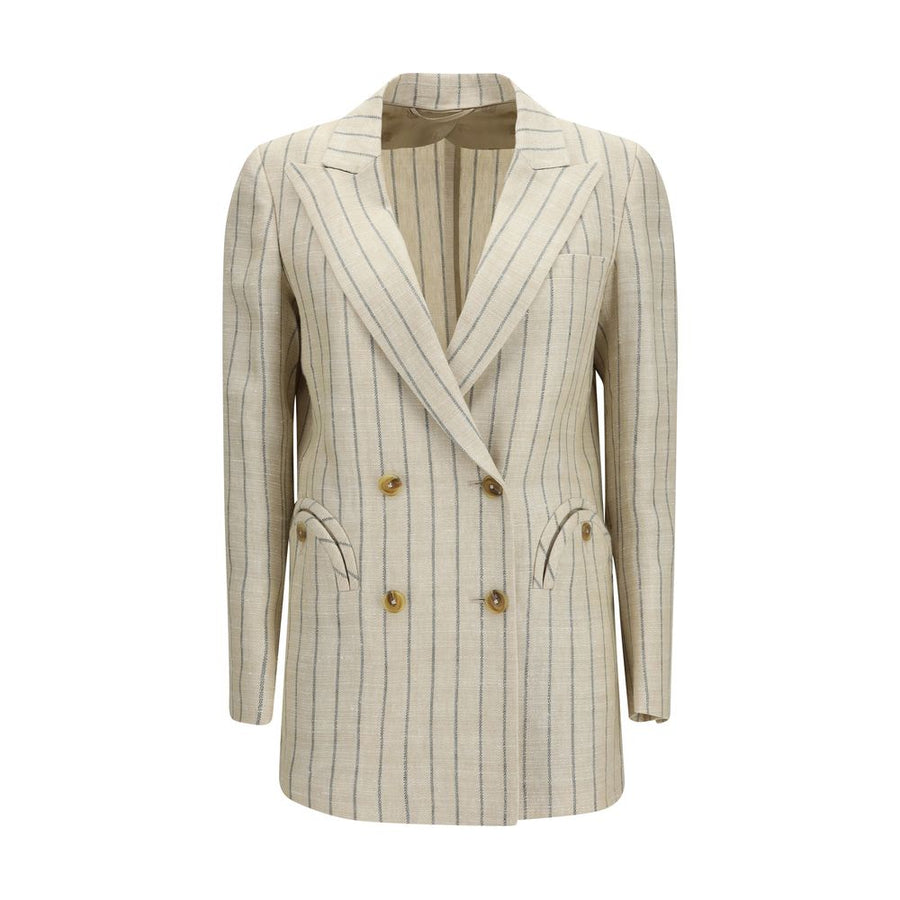 Beige Linen Blazer