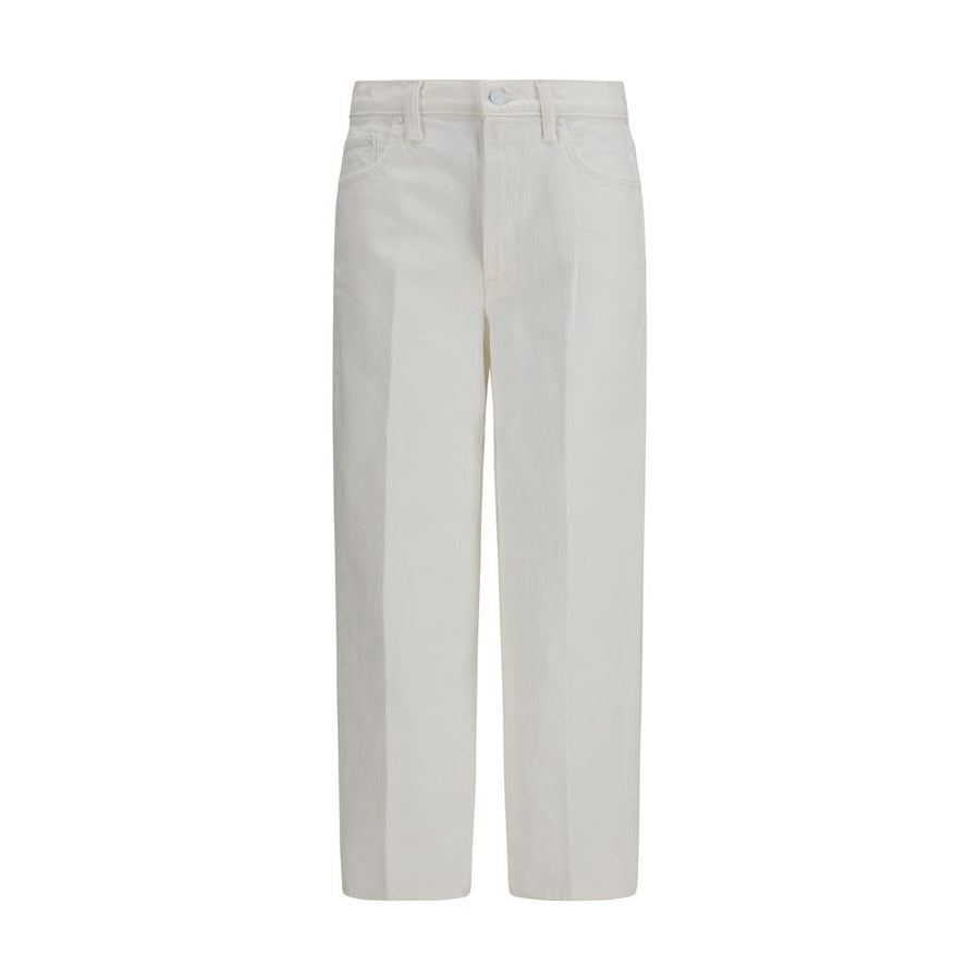 White Cotton Bootcut Jeans