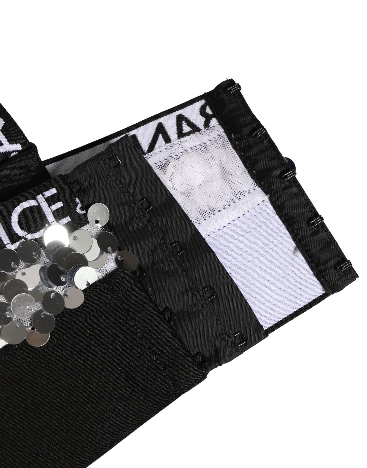 Silver Sequined Triangle Soft Cup Bra Underwear