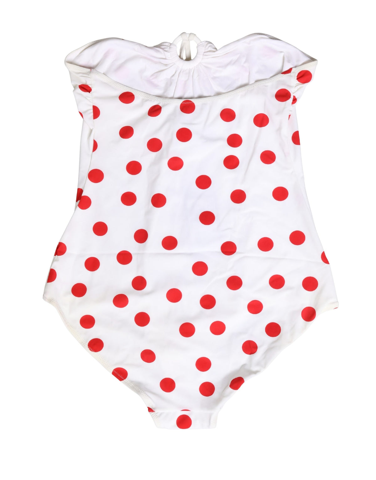 White Polka Dot One-Piece Swimsuit Swimwear